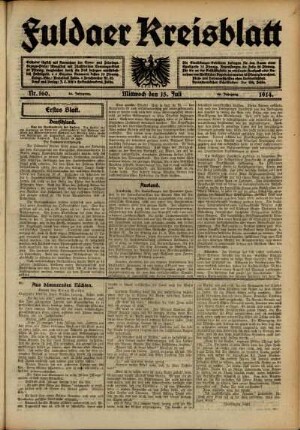 Ausgabe vom Mittwoch, den 15. Juli 1914.