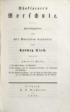 Shakspeare's Vorschule, 2