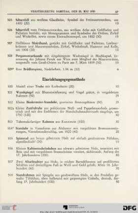 Einrichtungsgegenstände (Nr. 510-543)