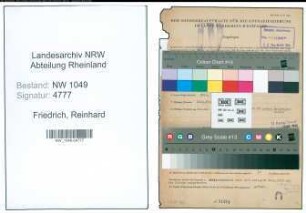 Entnazifizierung Reinhard Friedrich , geb. 07.01.1898 (Ingenieur)