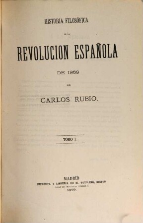 Historia filosófica de la Revolucion Española de 1868, 1