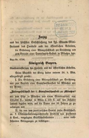 Statuten der Aktiengesellschaft der I. Dampfwasch-Anstalt zu München : Genehmigt durch königliche Entschließung vom 24. Juni 1866