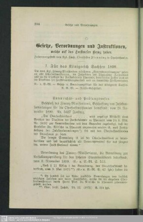 I. Für das Königreich Sachsen 1889