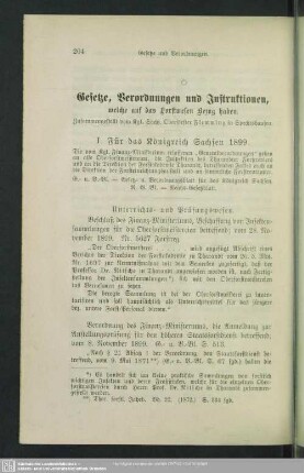 I. Für das Königreich Sachsen 1889