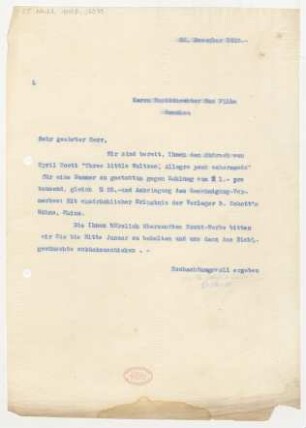 Brief an Max Filke : 22.12.1910