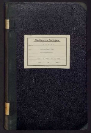 Gräfrath: Schuldeputation 1921-1929