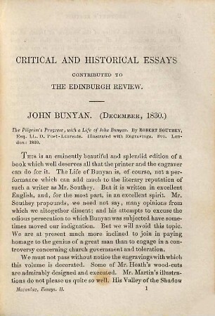 Critical and historical essays, contributed to the Edinburgh Review : in five volumes, 2