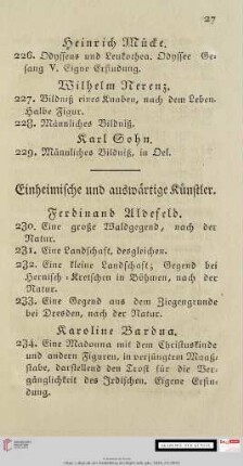 Einheimische und auswärtige Künstler