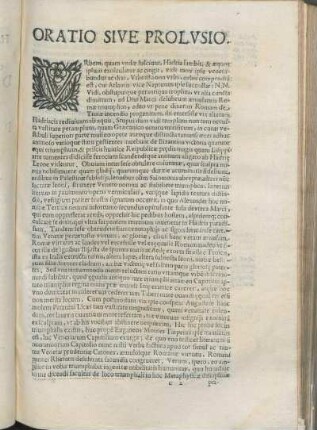 Oratio Sive Prolvsio.