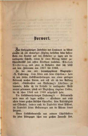 Adolf Diesterweg's Selbstbeurtheilungen : Aus seinen Schriften ges. v. E. Langenburg. Ein Beitrag z. Feier des 50. jähr. Jubiläums des Seminars in Mörs