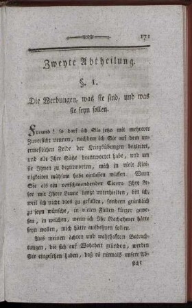 §.1. Die Werbungen, was sie sind, und was sie seyn sollen.