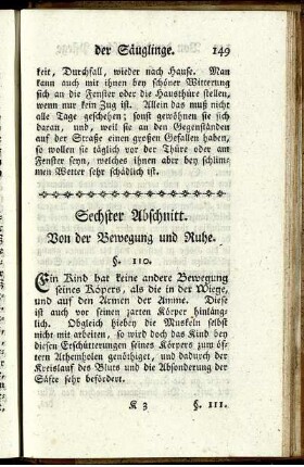 Sechster Abschnitt. Von der Bewegung und Ruhe.