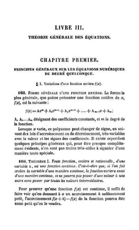 Livre III. Théorie Générale des Équations.