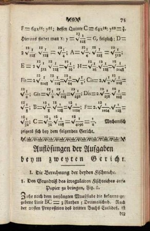 Auflösungen der Aufgaben beym zweyten Gericht.