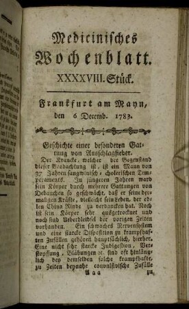 XXXXVIII. Stück. Frankfurt am Mayn, den 6 Decemb. 1783. - LI. Stück. Frankfurt am Mayn, den 28 Decemb. 1783.