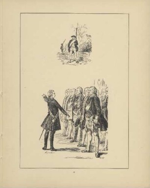 [Preußischer Grenadier um 1740] ; [Ansprache vor Beginn des Krieges. 1740]