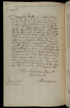Beförderung des außerordentlichen Professors Murray zum ordentlichen Professor der Philosophie.