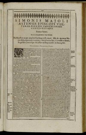 Colloquium Primum. De Majestate atque amplitudine Imperij Romani [...]