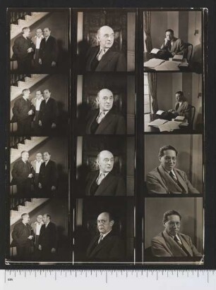 Kontaktabzüge von Porträtaufnahmen Arnold Schönberg