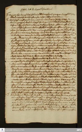 Brief von Heinrich XXIII. v. Reuß-Lobenstein an Sophia Maria v. Reuß-Lobenstein.