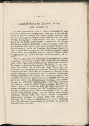 Unterrichtskurse für Zeichnen, Malen und Modellieren