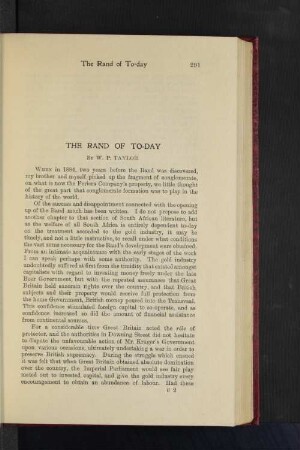The Rand of To-Day