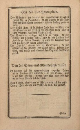 Von den vier Jahrszeiten.
