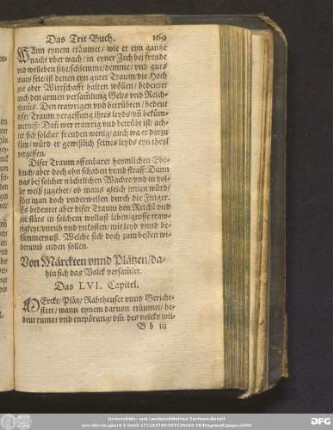 Von Märckten unnd Plätzen/ dahin sich das Volck versam[m]let. Das LVI. Capitel.