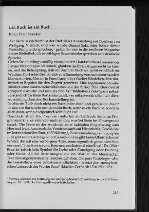 Ein Buch ist ein Buch
