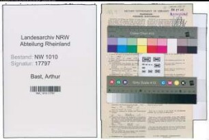 Entnazifizierung Arthur Bast , geb. 20.07.1902 (Bahnbeamter)