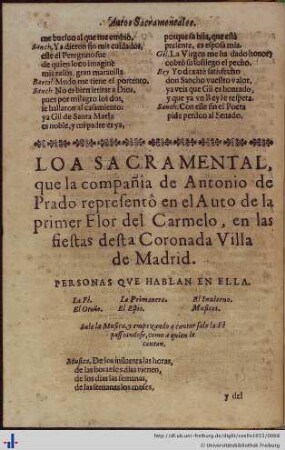 Loa Sacramental de la primer flor del Carmelo.