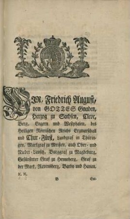 Ihro Chur-Fürstl. Durchl. zu Sachsen, ec. ec. Mandat, die Einschränkung der Notariats-Handlungen betreffend.