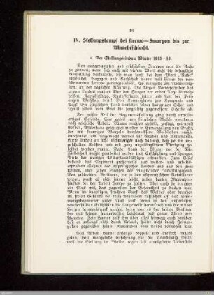 a. Der Stellungseinbau Winter 1915-16