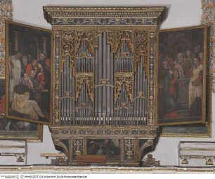 Orgel mit Geburt Christi, Adoration, Beschneidung Christi, Darstellung Jesu