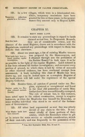 Chapter XI. Rent free land