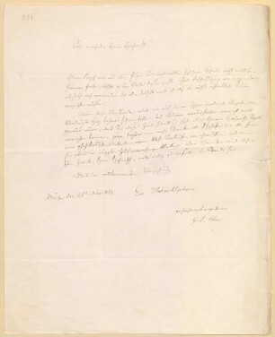 Georg Simon Ohm (1789 - 1854) Autographen: Briefe von Georg Simon Ohm an verschiedene Adressaten - BSB Autogr.Cim. Ohm, Georg Simon, 5. Georg Simon Ohm (1789 - 1854) Autographen: Brief von Georg Simon Ohm an Friedrich Wilhelm Thiersch - BSB Autogr.Cim. Ohm, Georg Simon.5
