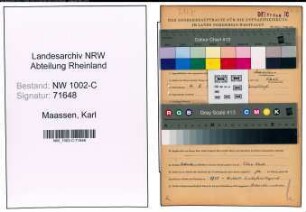 Entnazifizierung Karl Maassen, geb. 04.08.1892 (Kaufmann)