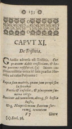 Caput XI. De Tristitia.
