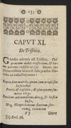 Caput XI. De Tristitia.