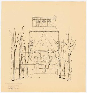 Johannesstift Berlin-Spandau Umbau Stiftskirche: Perspektivische Ansicht Apsis Bestand