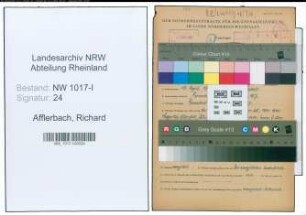 Entnazifizierung Richard Afflerbach , geb. 15.04.1905 (Geschaeftsfuehrer)
