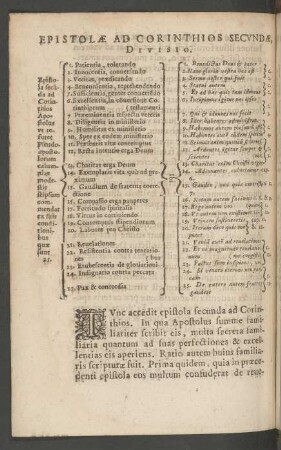 Epistolae Ad Corinthios Secundae, Divisio.