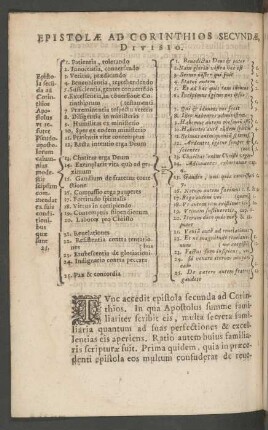 Epistolae Ad Corinthios Secundae, Divisio.