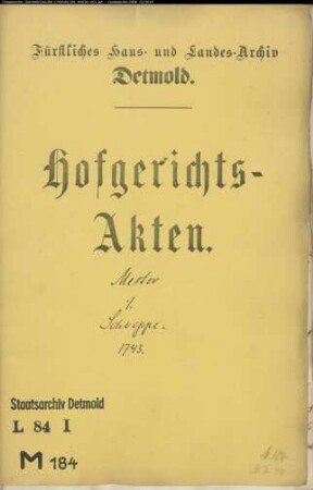 Mester, Johann zu Hagendonop gegen Johann Schweppe zu Hagendonop - Hudeberechtigung