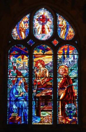 Frankreich. Haute Normandie. Seine Maritime. Blosseville sur Mer. Eglise Saint Martin. Kirchenfenster