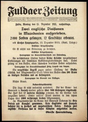 Ausgabe vom Montag, den 13. Dezember 1915.