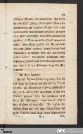 II. Die Lehrart.