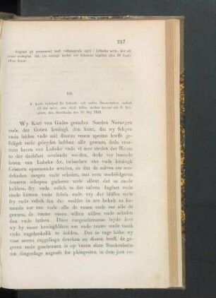 105. [K. Karls lejdebref för Hansestädernas ombud vid fredsmötet, af s. d.]