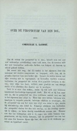 Over de perspectief van den bol.