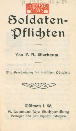 Soldaten-Pflichten